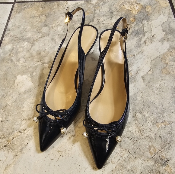 MICHAEL Michael Kors Shoes - Michael Kors navy blue Slingback heels women's size 7.5